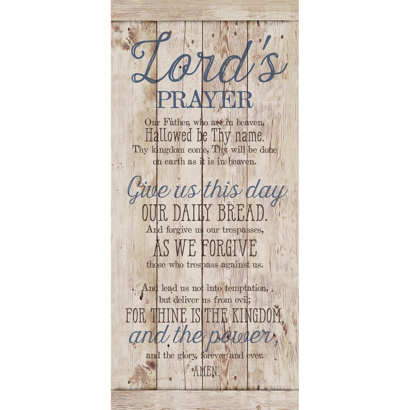 DEXSA Lord's Prayer Wood Plaque - Made in the USA - 5.5x12 - Frame Wall Hanging Decoration | Our Father, who art in heaven, hallowed be Thy name. Thy Kingdom come | Christian Family Home Decor Saying - Image 1